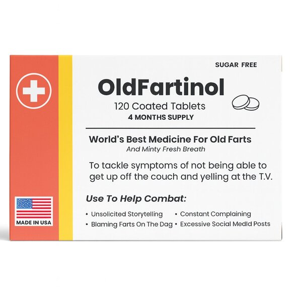 Novelty Prank Medicine Box OldFartinol Funny Prescription Gag Gift Exchange Xmas - Picture 13 of 13